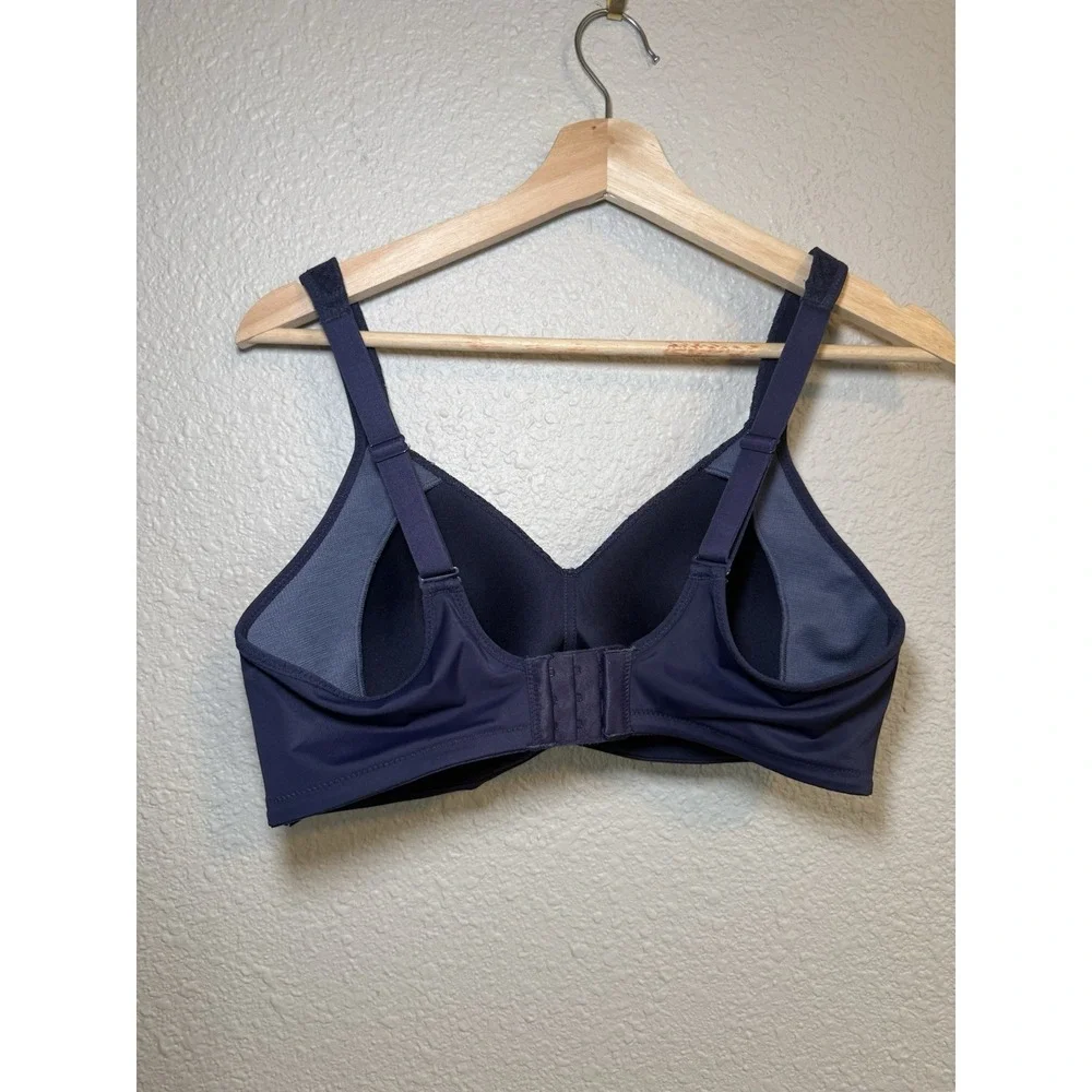 Breezies Modern Sport Contour Sport Bra Navy Blue 38C full Coverage Wire Free